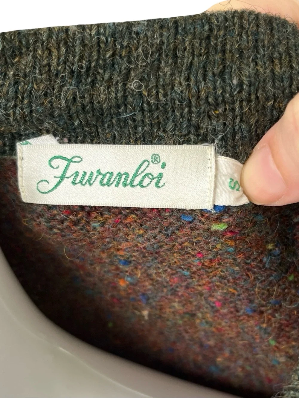 Vintage Fwanloi Wool Cardigan Sweater Brown Floral Knit Womens Size Small - Picture 6 of 9